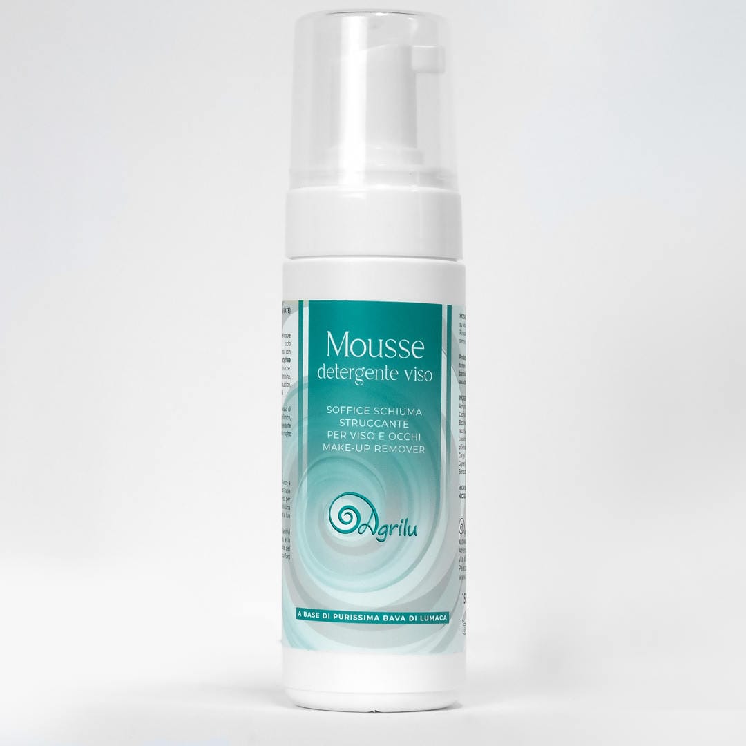 Agrilu-prodotto-Mousse-detergente-viso Allevamento lumache vive spurgate Chiocciole Helix Aspera Maxima vendita diretta Brescia