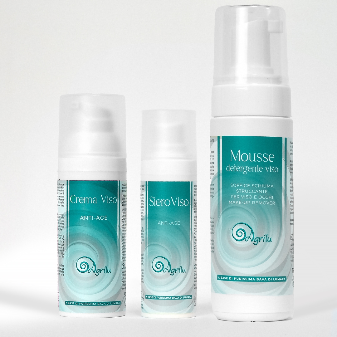 Allevamento lumache vive spurgate Chiocciole Helix Aspera Maxima vendita diretta Brescia Kit donna - Siero + Crema + Mousse